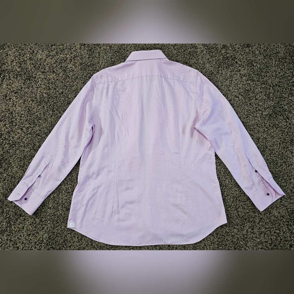 Emanuel Berg Men's Custom Button-down Pink Cotton Dress Shirt Size 45 - Picture 2 of 11